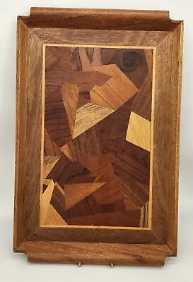 Vintage Cubist Exotic Inlay Wood Marquetry Handled Cocktail Tray BARWARE TIKIBAR • $82.96