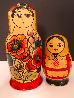 Russian Babushka Nesting Dolls (Two Different Dolls) Hand Painted In Russia • $28