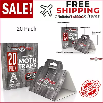 20 Pack Pantry Moth Traps - Safe And Effective For Food And Cupboard - Glue With • $27.99