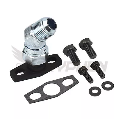 45 Degree 10AN Turbo Oil Drain Flange Fitting Kit Garrett G-Series G25 G30 G35 • $56.29