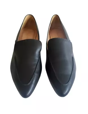 Madewell Frances Skimmer Loafer Flat Shoe Leather Black Pointed Women's Size 9 • $54.99