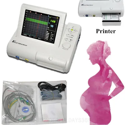 LCD Fetal Monitor Ultrasound Baby Heart Rate Fetus Movement Mark TOCO Sensor CE • $459