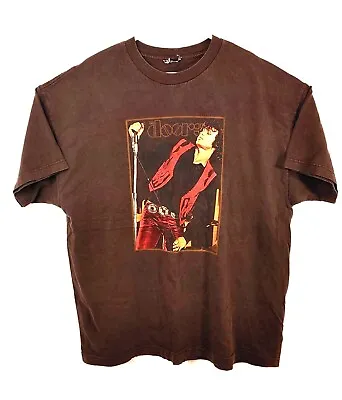 VTG Winterland Men's The Doors Brown Spell Out Y2K T-shirt Sz XL • $45.50