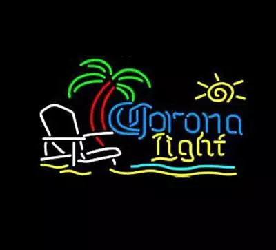 17 X14 Corona Light Summer Beach Neon Sign Light Tiki Bar Pub Wall Hanging Decor • $181.50