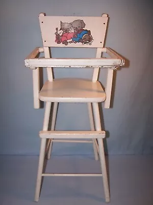 Vintage Wooden Wood Dolls High Chair 27  X 12  X 12  CASS TOYS MADE IN U.S.A. • $29.99