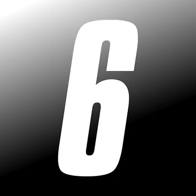 8 Inch Tall White Race Number 6 Racing Numbers Decals Motocross Atv Dirt Bike Mx • $1.10