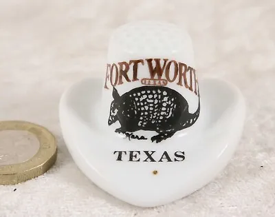 Unbranded Fort Worth Texas Ceramic Cowboy Hat Miniature 1 Inch Tall Tourist Item • £4