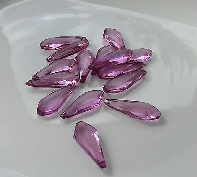 Jewellery Craft Design - Lilac Acrylic Flat Faceted Teardrop Pendant Bead 21mm  • £2.99