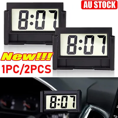 1/2x Small Digital Clock LCD Date Time Calendar For Car Dashboard Desk Portable • $8.99