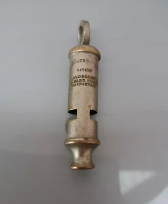 Vintage Metropolitan Police Whistle    J.Hudson & Co Birmingham  Patent 5727-08 • £20