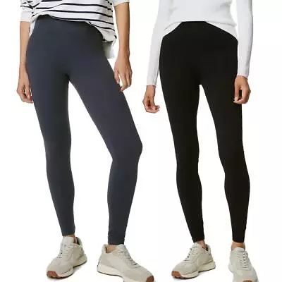 Ladies EX M&S Cotton Rich Skinny Fit High Waist Stretch Leggings • £7.99