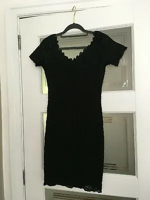 £5 • Buy Charlotte Halton Little Black Dress, Lace Design, Size 8