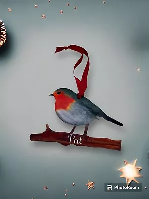 Robin Personalised Christmas Tree Hanging Decoration Memorial Loved One • £4.99