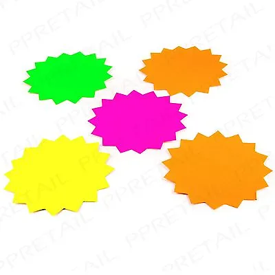 20Pc LARGE MARKET STALL DISPLAY TAGS Colour Neon Star Shop/Car Boot Price Labels • £4.55