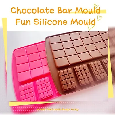 £2.99 • Buy Square Silicone Chocolate Bar Mold  Mould Baking Ice Cube Jelly Cake Decoration