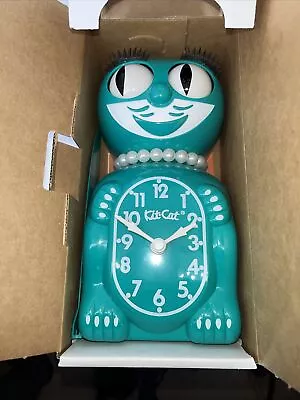 Retro Kit Cat Klock Limited Edition Wall Clock Pearl Necklace Emerald Green NIB • $149