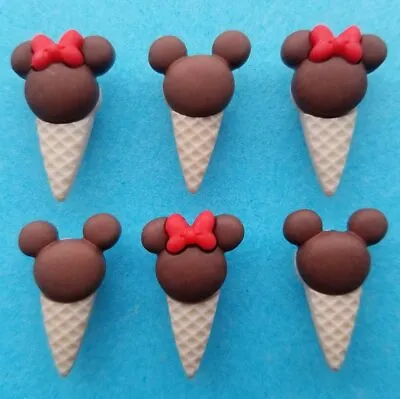 £4.50 • Buy DISNEY ICE CREAM CONES Craft Buttons Mickey Minnie Mouse Cornet Ear Dress It Up