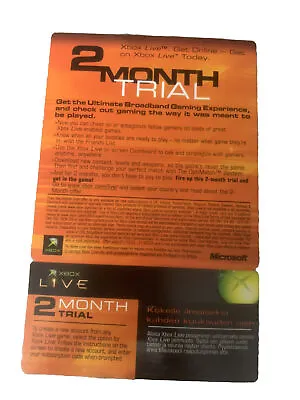 Original Xbox Live 2 Month Trial Code Unused 2004 Retro Collectible  • £15