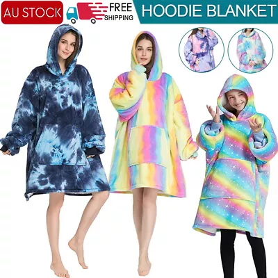 Hoodie Blanket Soft Warm Sherpa Fleece Men Women Big Hooded Oversized Pyjamas  • $20.95