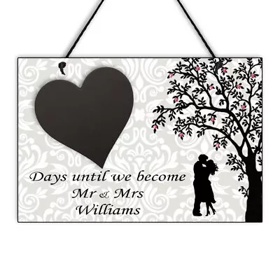 Personalised Wedding Countdown Sign | Engagement Gift | Mr & Mrs Plaque | 640 • £7.99