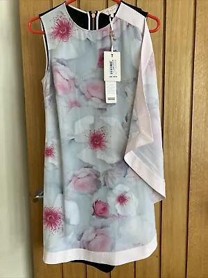 TED BAKER Chelsea Print Bodycon Dress Ted Size 1 UK 8 - BNWT • £15