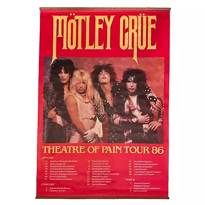 Vintage 1985 Motley Crue Theatre Of Pain 1986 Tour Poster HUGE Subway Size 40x60 • $299.99