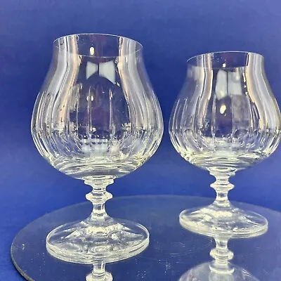 Pair Of Crystal Brandy Snifters 5” Glasses Vintage Cognac Bar Ball Stem • $33.50