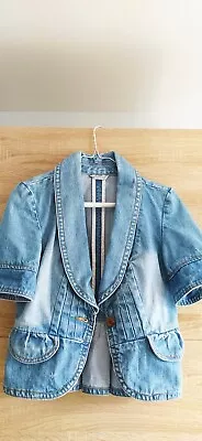 Calliope Teddy Spa Womens Light Blue Denim Jacket Short Sleeves Size XS  • £3.50