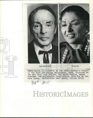 1967 Press Photo NY City Ballet's George Balanchine & Opera Soprano Maria Callas • $19.99