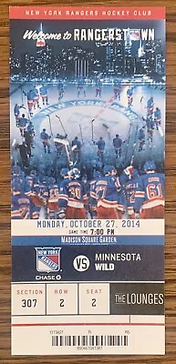 2014 Anthony Duclair First NHL Goal #1 Full Ticket Stub Rangers Wild 10/27 • $9.99