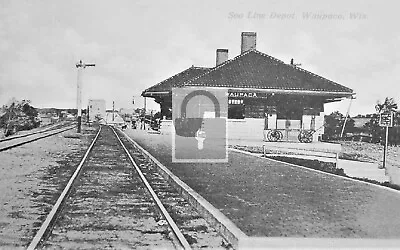Railroad Train Station Soo Line Depot Waupaca Wisconsin WI - 4x6 Reprint • $4.99