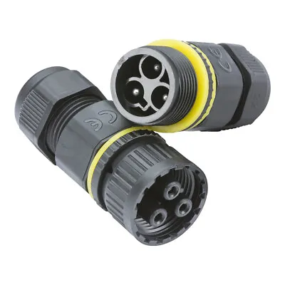 IP68 16A Plug Socket Wire Cable Connector 3 Pin Waterproof Outdoor Underwater  • £11.99