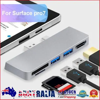 $21.81 • Buy AU USB Hub 3.0 Docking Station For SD/TF Card Reader Hub For Surface Pro 7 (Silv