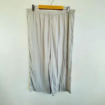 Andiamo Size 18 Grey Ash Liquid Crop Pallazo Pants Designer NWT Made In Aus • £55.39