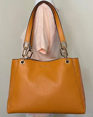 Michael Kors Trisha Pebbled Leather Large Shoulder Bag Purse • $144.98