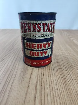 Vintage PennState HD Motor Oil Can Metal Quart Bodie Hoover Warren PA Chicago IL • $40