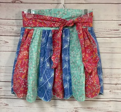 Matilda Jane Girls Skirt Size 2 2T Panel Blue Green Red Bow At Waist • $10