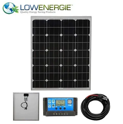 80w Mono Solar Panel Battery Charging Kit Charger Controller Boat Caravan HomeK1 • £62.99