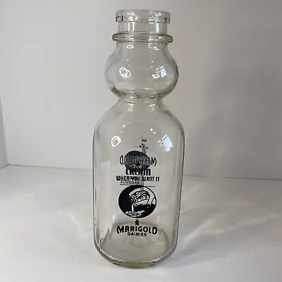 Marigold Dairies Cream Glass Bottle 1Quart Cream Top Bottle • $25