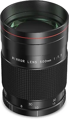 BENOISON Mirror Lens Telephoto Lens 500mm F7.5 Reflex Mirror Lens Manual Camera • £89.99