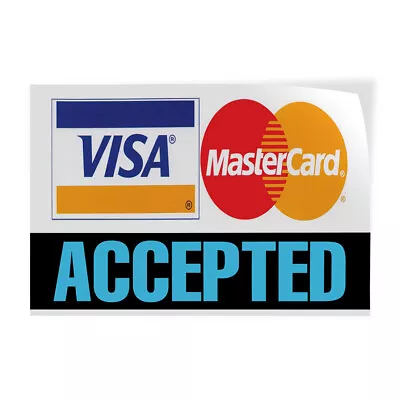 Decal Stickers Visa Accepted .Mastercard Vinyl Store Sign Label Business • $8.99