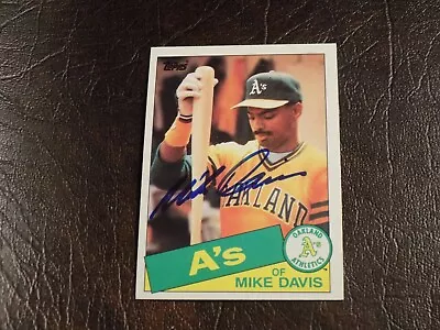 Mike Davis Autographed 1985 Topps A's Card W/coa #778 • $4.99