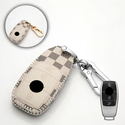 Alloy Leather Car Key Case Cover For Benz A B C E G S CLA CLS GLA GLB GLC GLE • $21.80