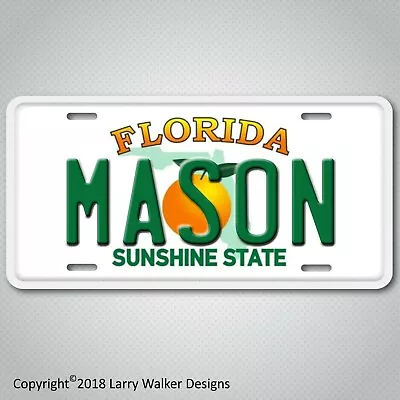 Mason Persons Name On Florida Aluminum License Plate Tag • $19.93