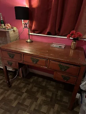 Antique Chinese Manchurian Red Elmwood Desk • £150