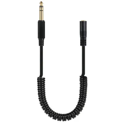 6.35mm Male TRS 1/8 To 3.5mm Female Coiled Headphone Audio Cable • £10.95