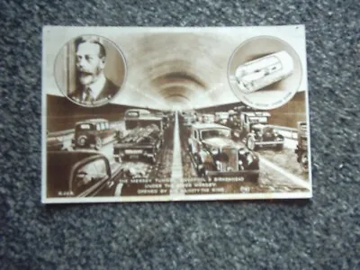 Postcard Liverpool Birkenhead Mersey Tunnel Cars King • £1.50