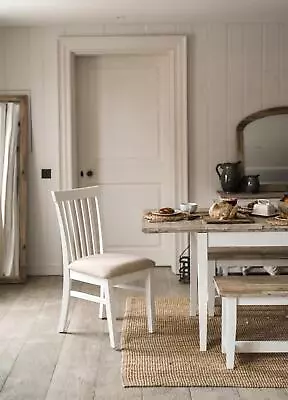 Dining Kitchen Chair Highback Wooden Upholstered Chair Florence White Chair • £86.99