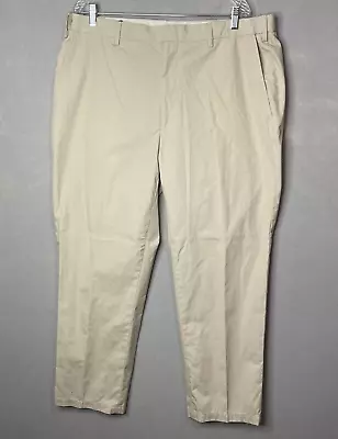 Orvis Mens Mid Rise Flat Front Chino Pants Elastic Waist 40x30 Tapered Leg • $8.73