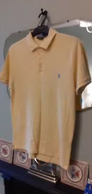 Men's Pale Yellow Ralph Lauren Polo Shirt Size Medium • £5